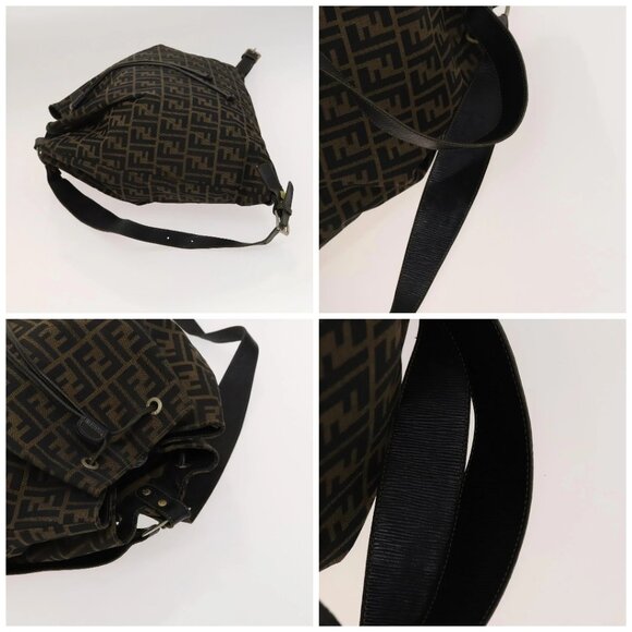 FENDI Zucca Canvas Backpack Brown Black gold Auth ep8792 - Picture 16 of 16